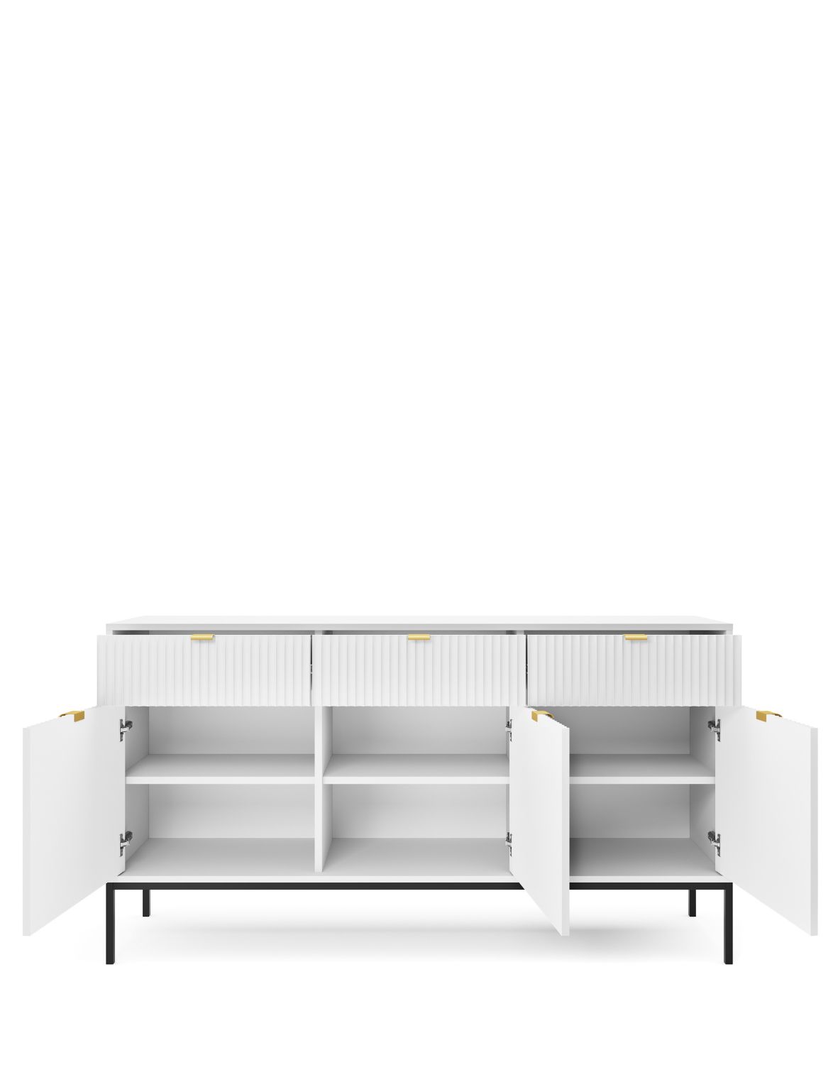 komoda ryflowana nova biało/czarna z szufladami (ksz154)