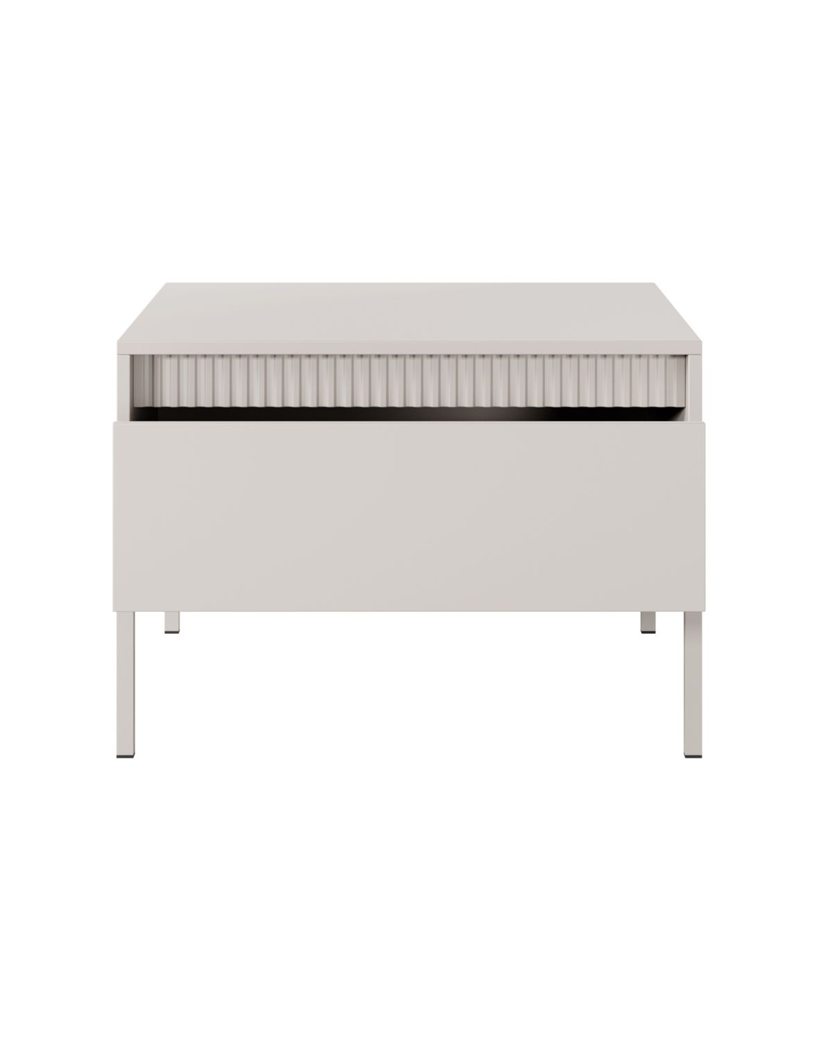 kwadratowy stolik kawowy z szuflada senso beżowy