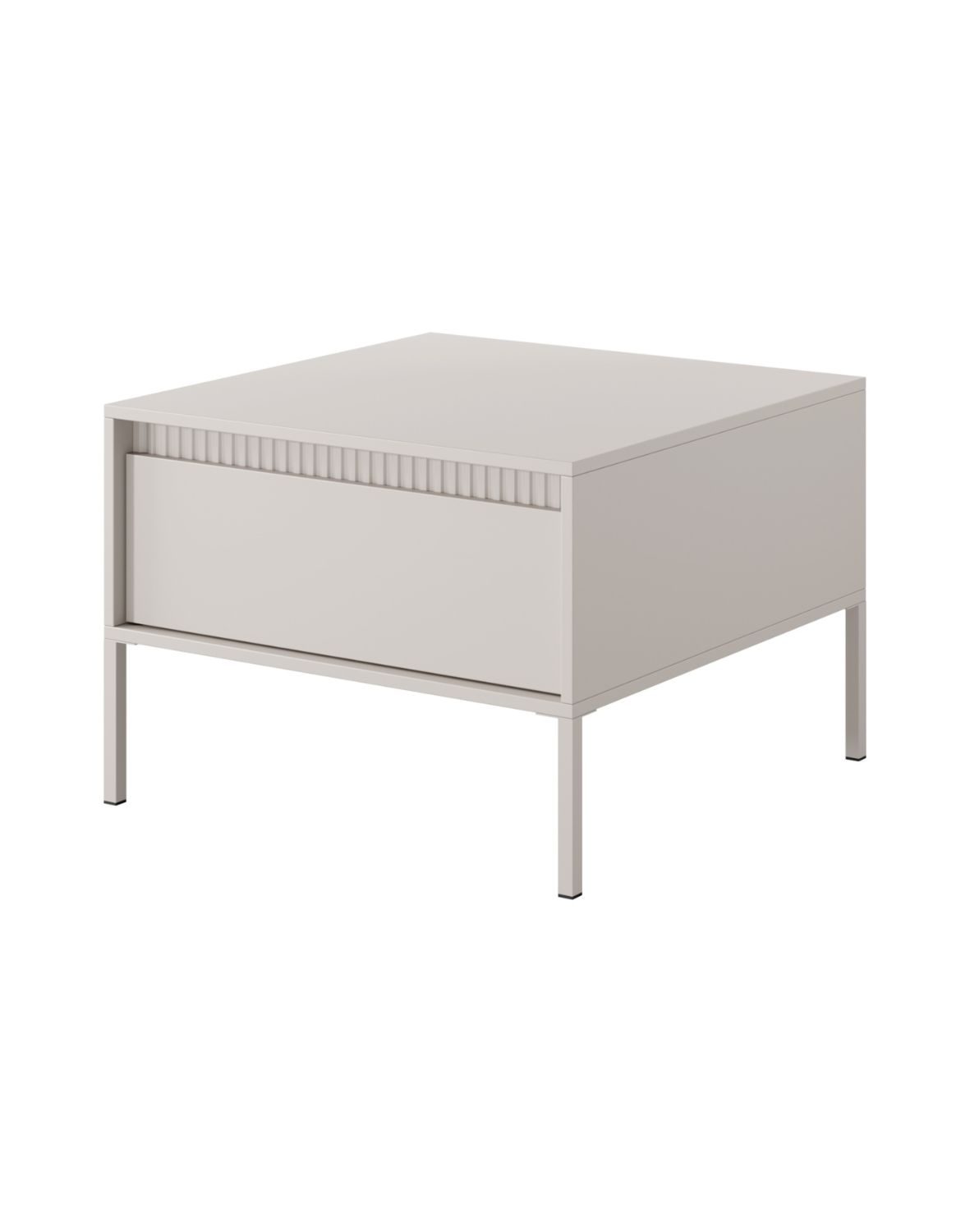 kwadratowy stolik kawowy z szuflada senso beżowy