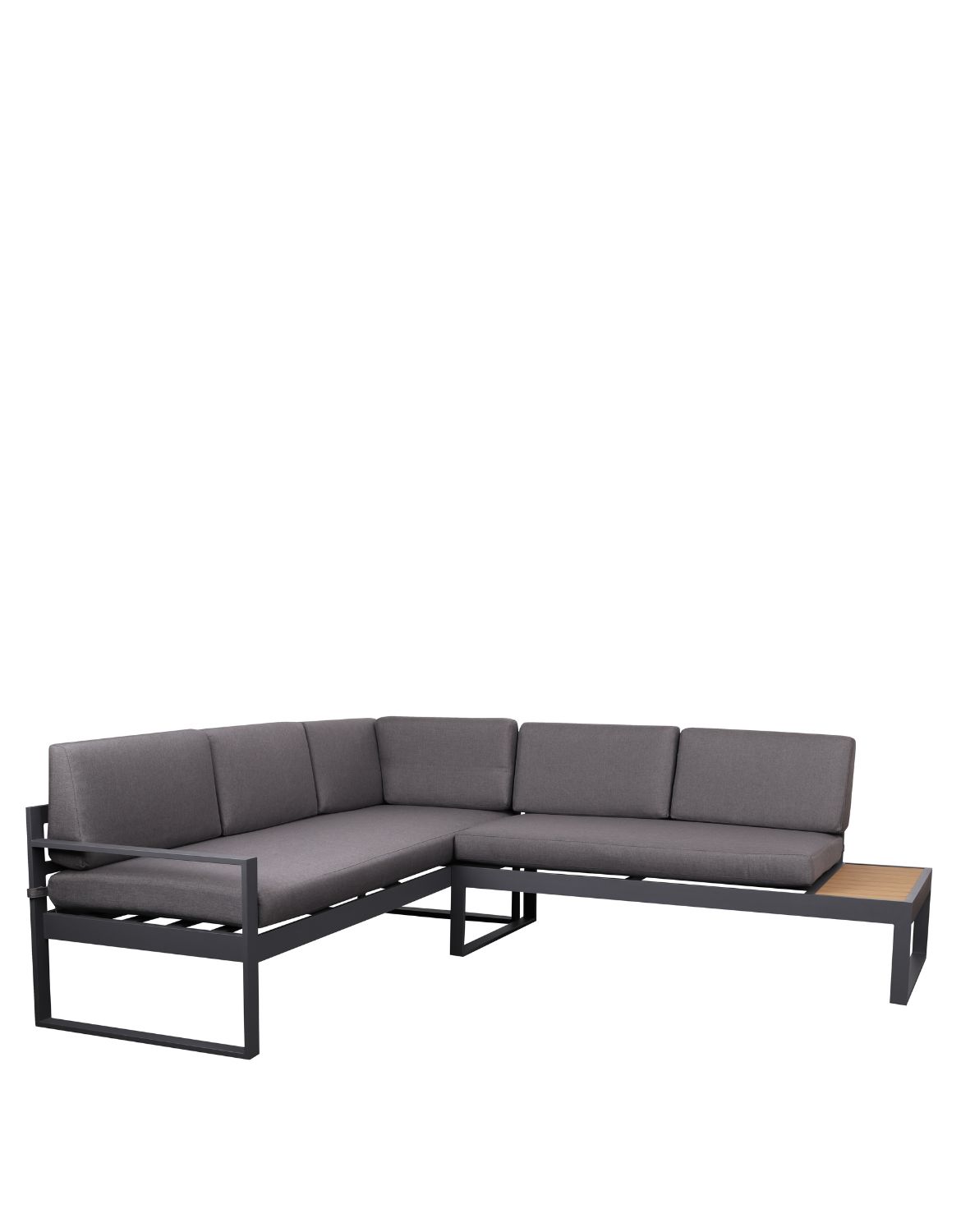 narożnik ogrodowy lorato grey 5-osobowy ze stolikiem – aluminium, szary