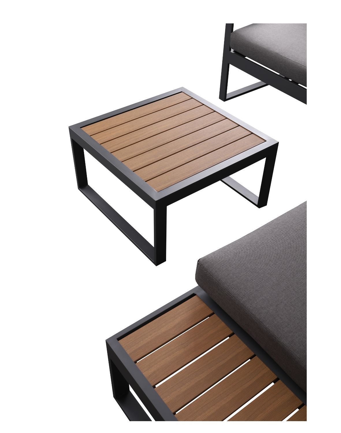 narożnik ogrodowy lorato grey 5-osobowy ze stolikiem – aluminium, szary