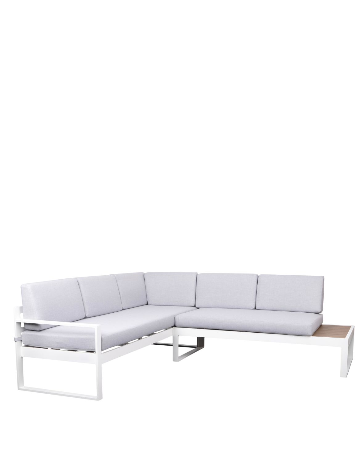 narożnik ogrodowy loreto white 5-osobowy ze stolikiem – aluminium, biały