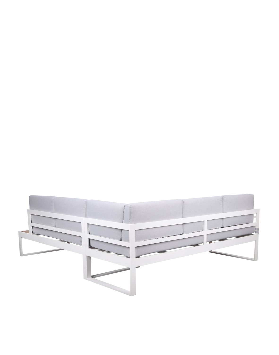 narożnik ogrodowy loreto white 5-osobowy ze stolikiem – aluminium, biały