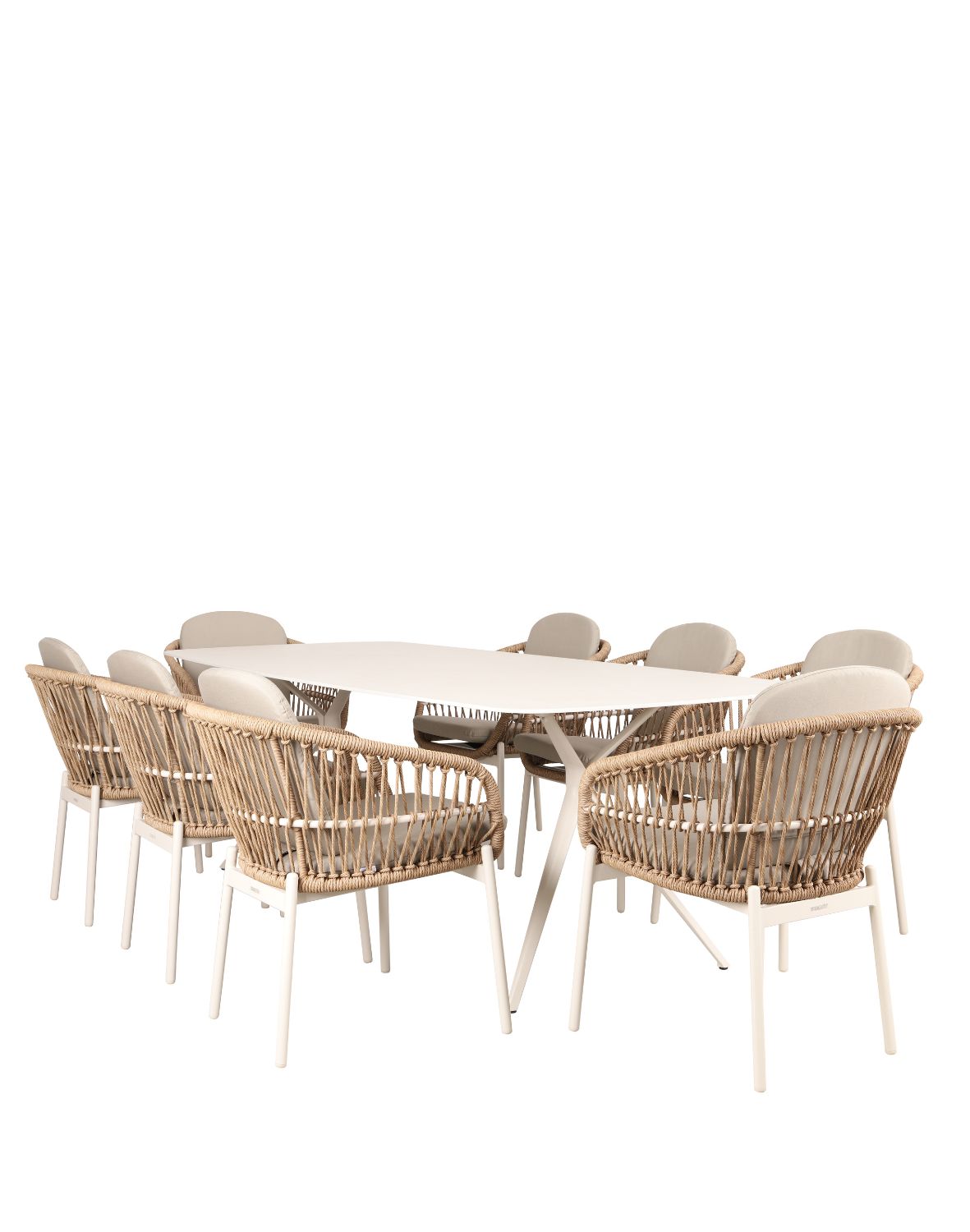 zestaw ogrodowy malta: stół 240 cm i 8 krzeseł z technorattanu