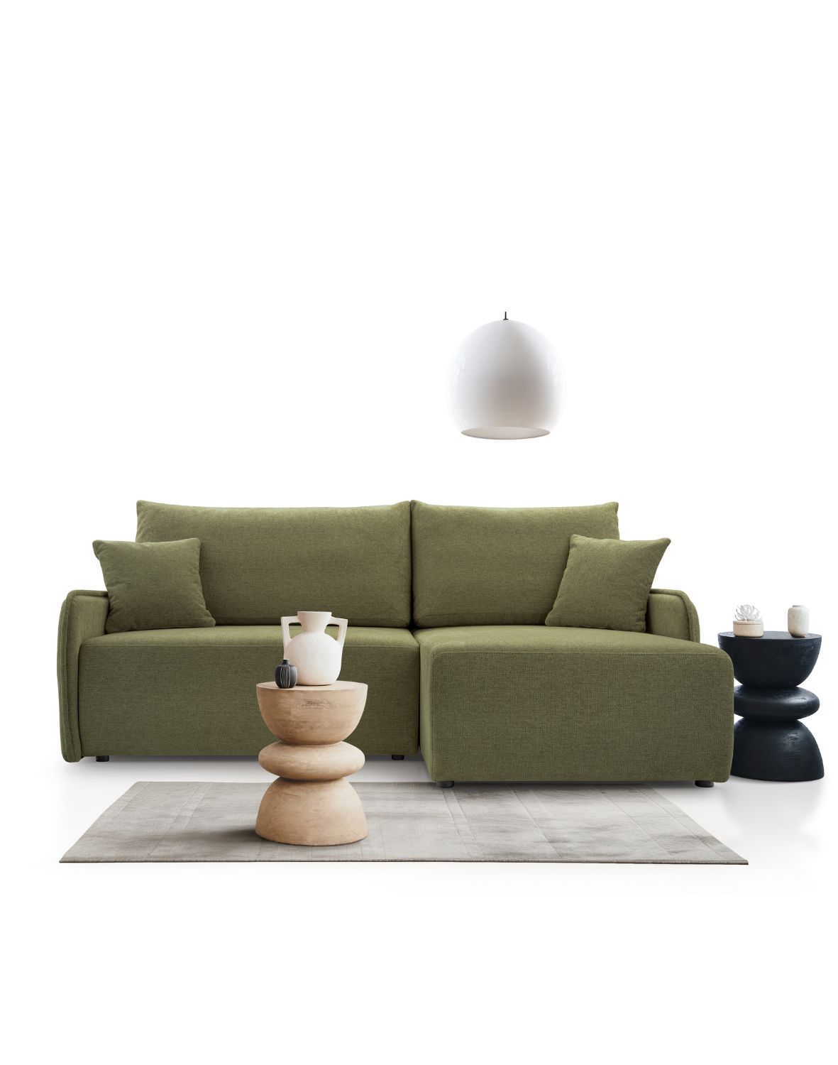 mały narożnik z funkcją spania mirabella zielony