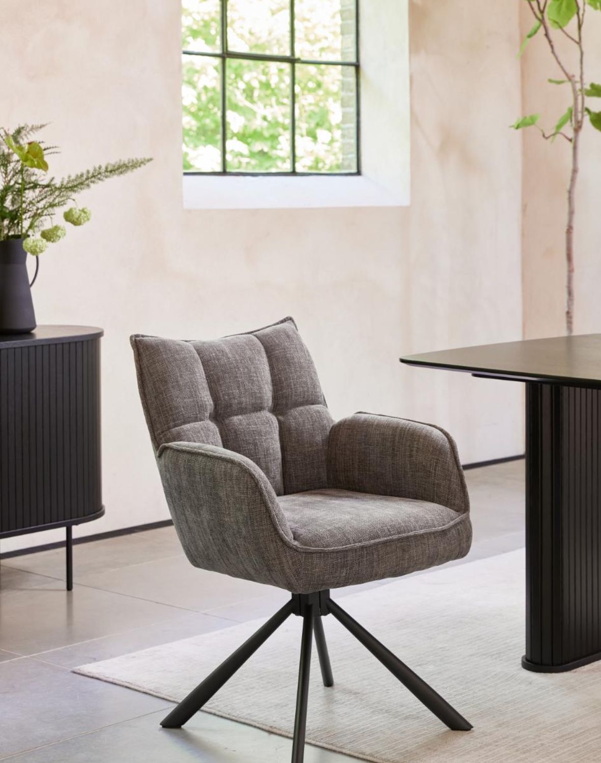 krzesło obrotowe marilla z podłokietnikami (51080003), ciemnoszare