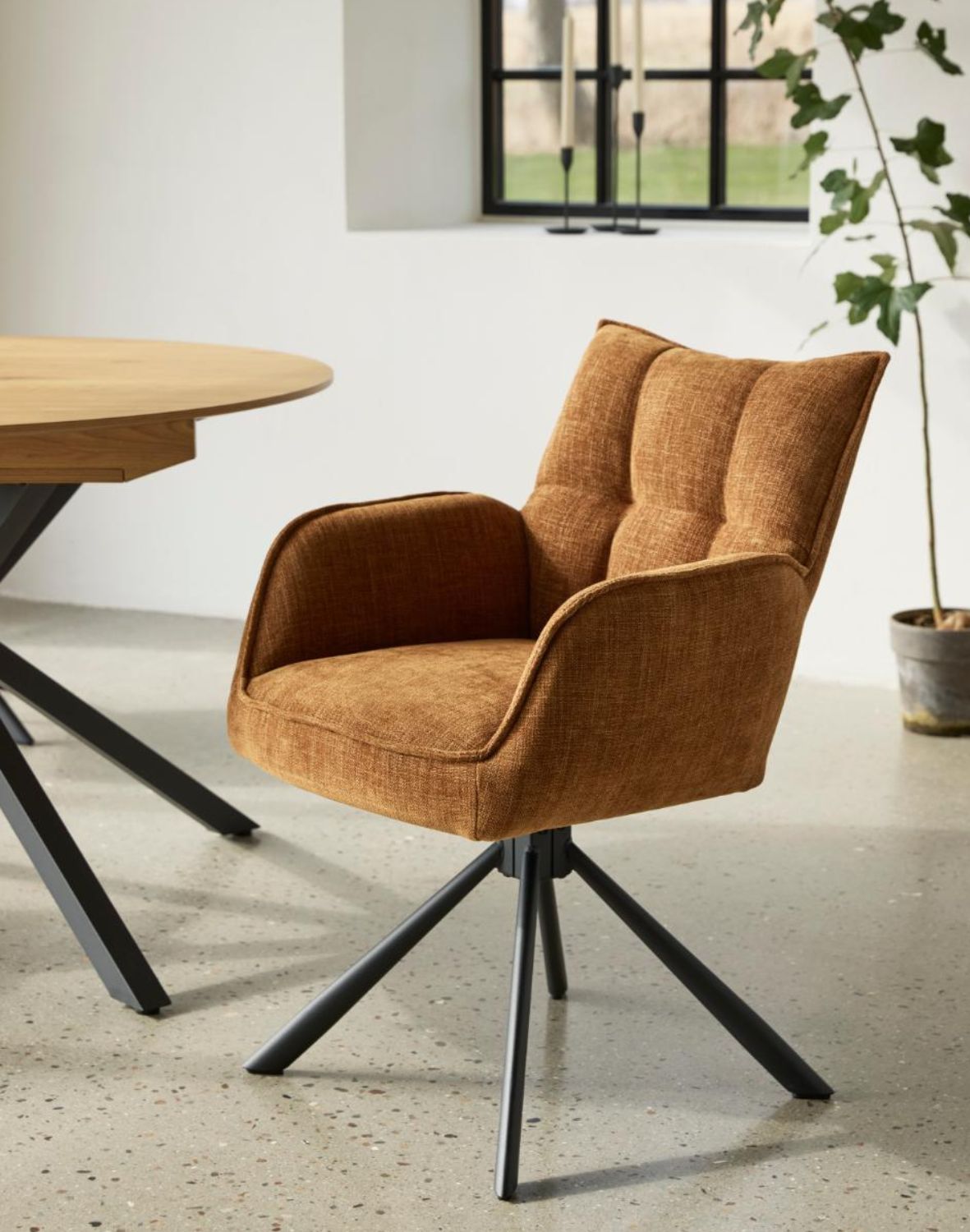 krzesło obrotowe marilla z podłokietnikami (51080002), rude