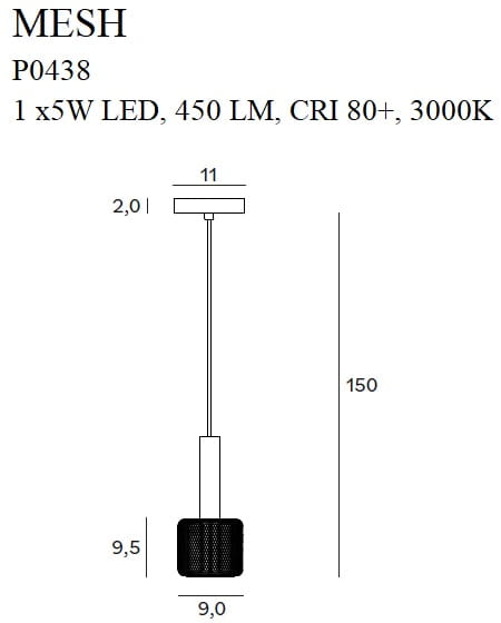 Lampa wisząca Mesh PO438