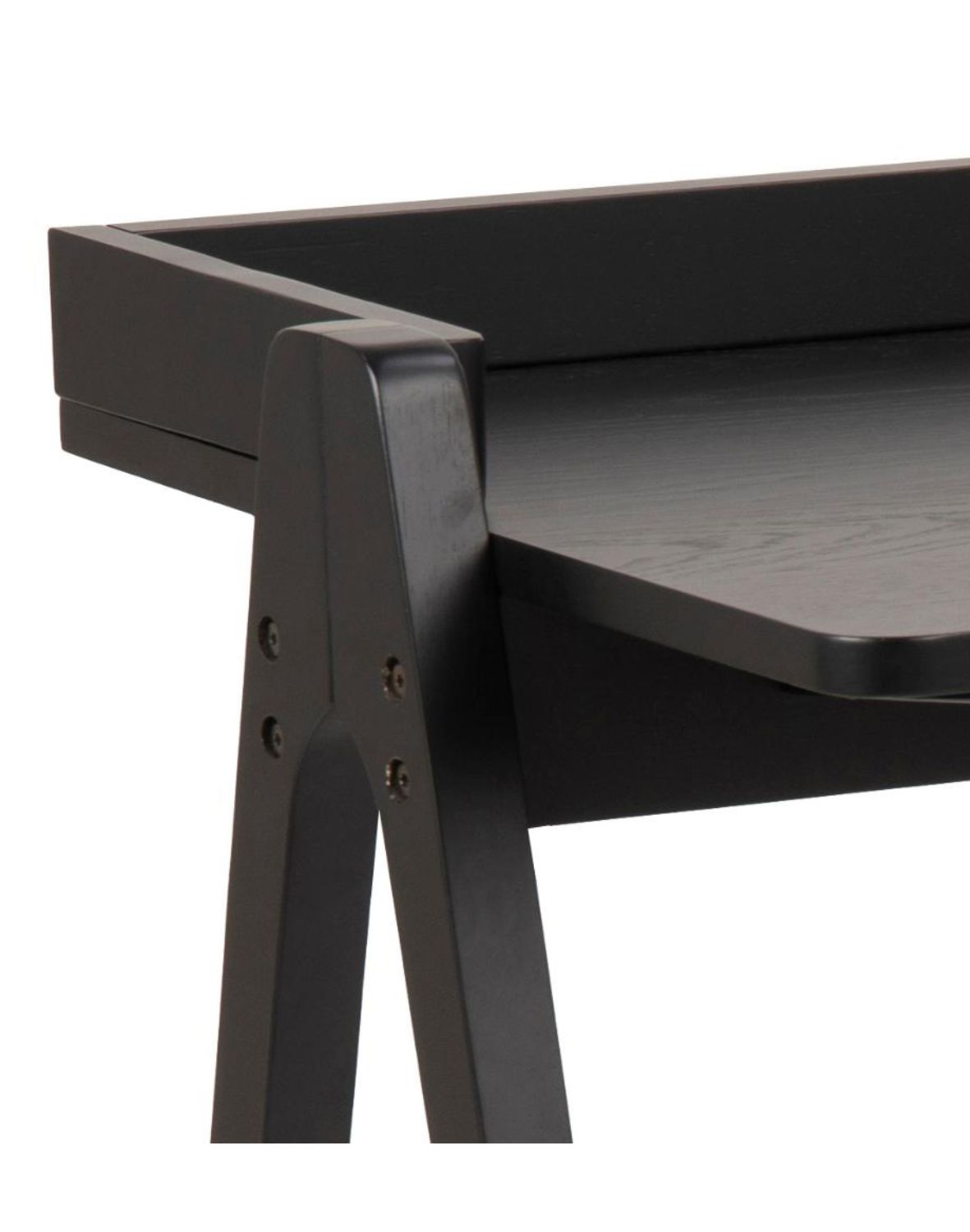 designerskie biurko miso, czarne, fornir dębowy (85597)