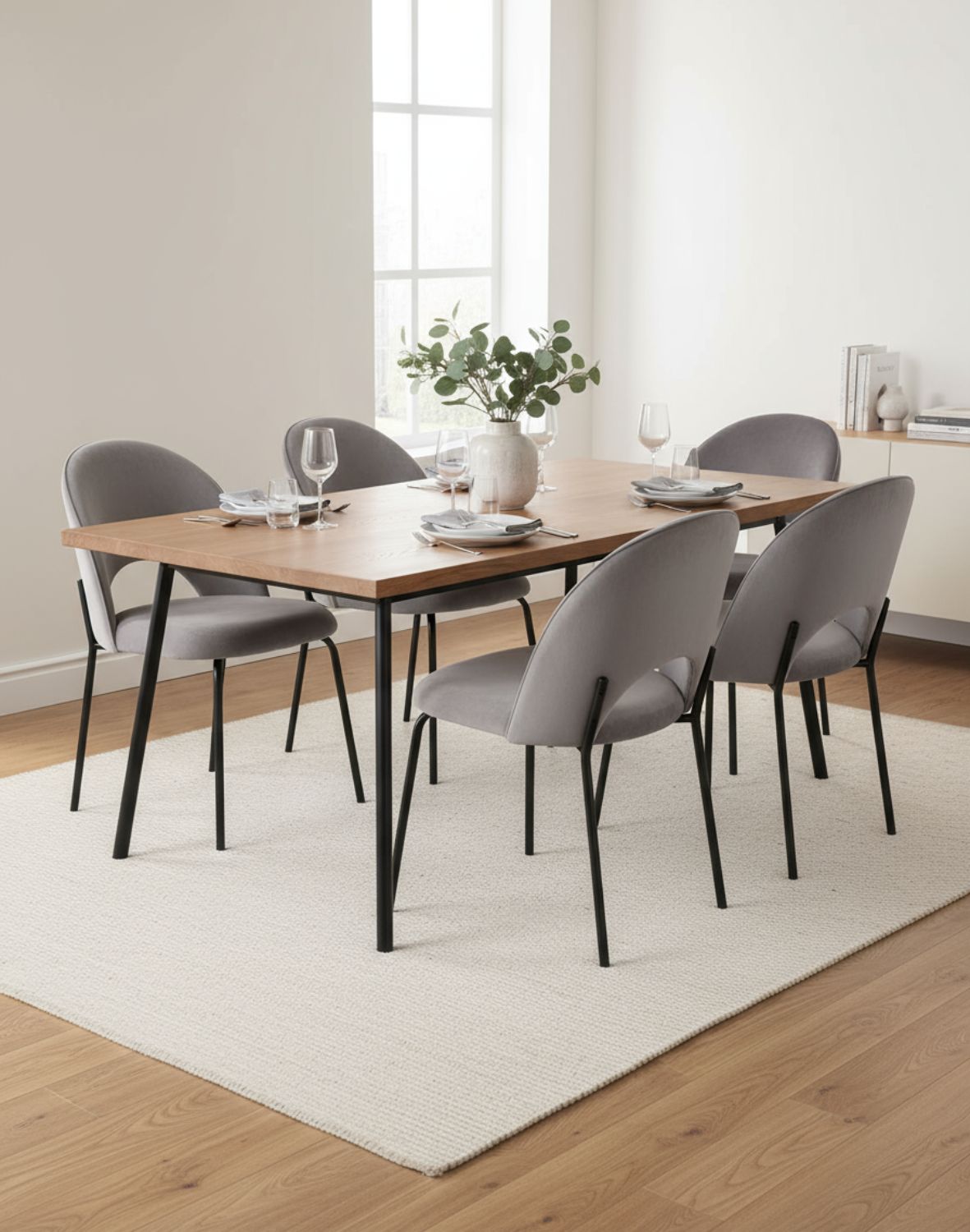 krzesło do jadalni molly black szare