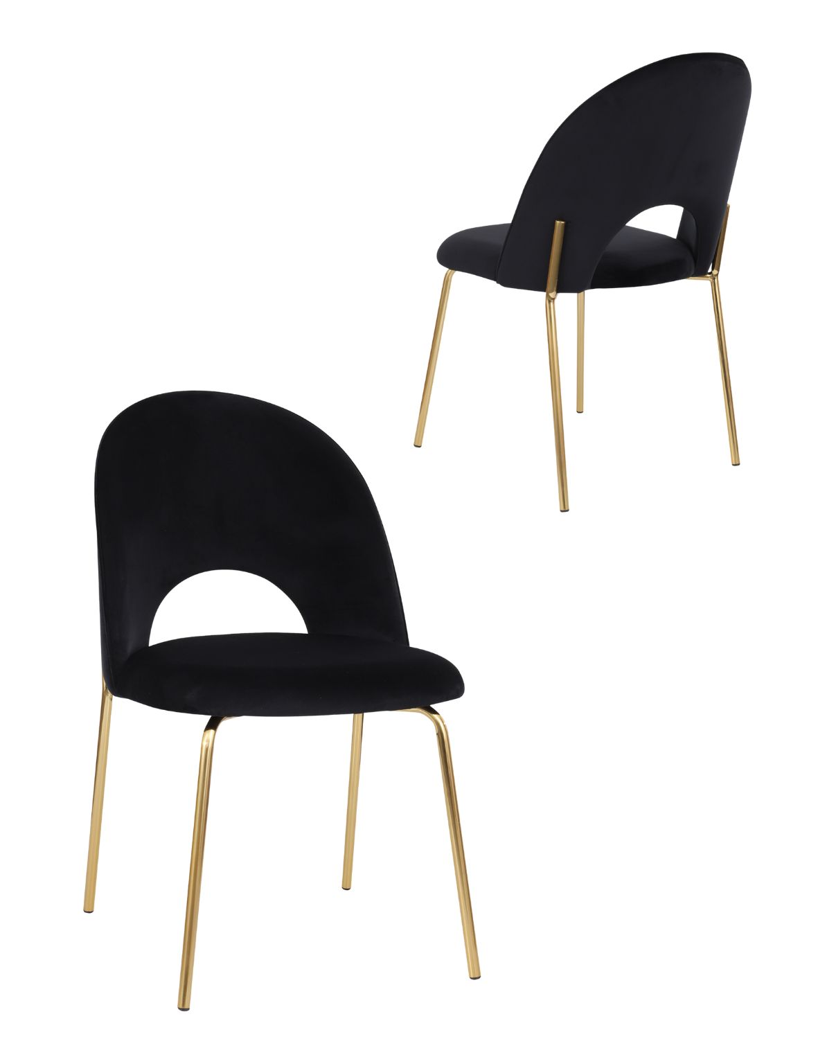 krzesło do jadalni molly gold, czarny welwet (108-77)