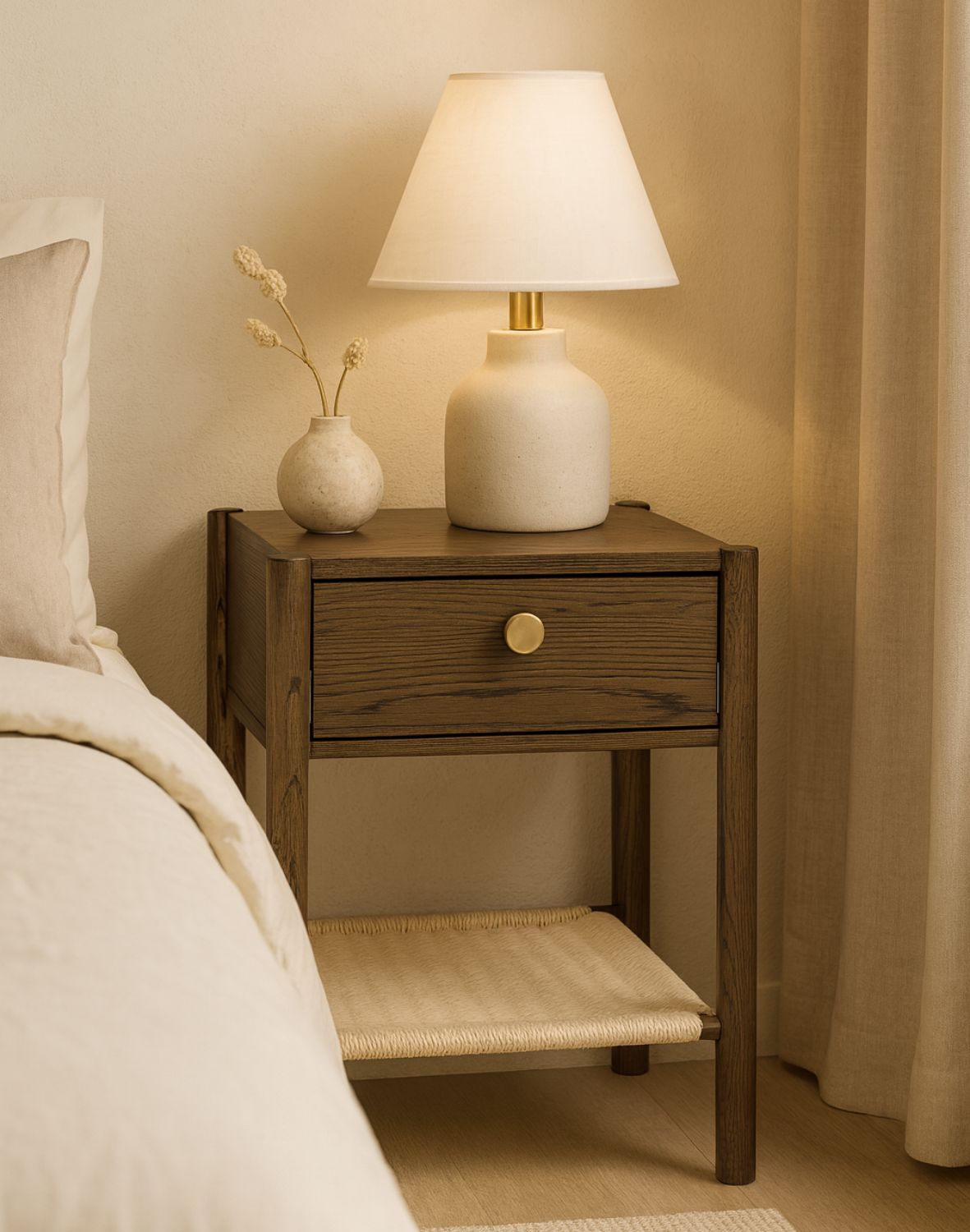 szafka nocna monfort, ciemny dąb z szufladą (10857)