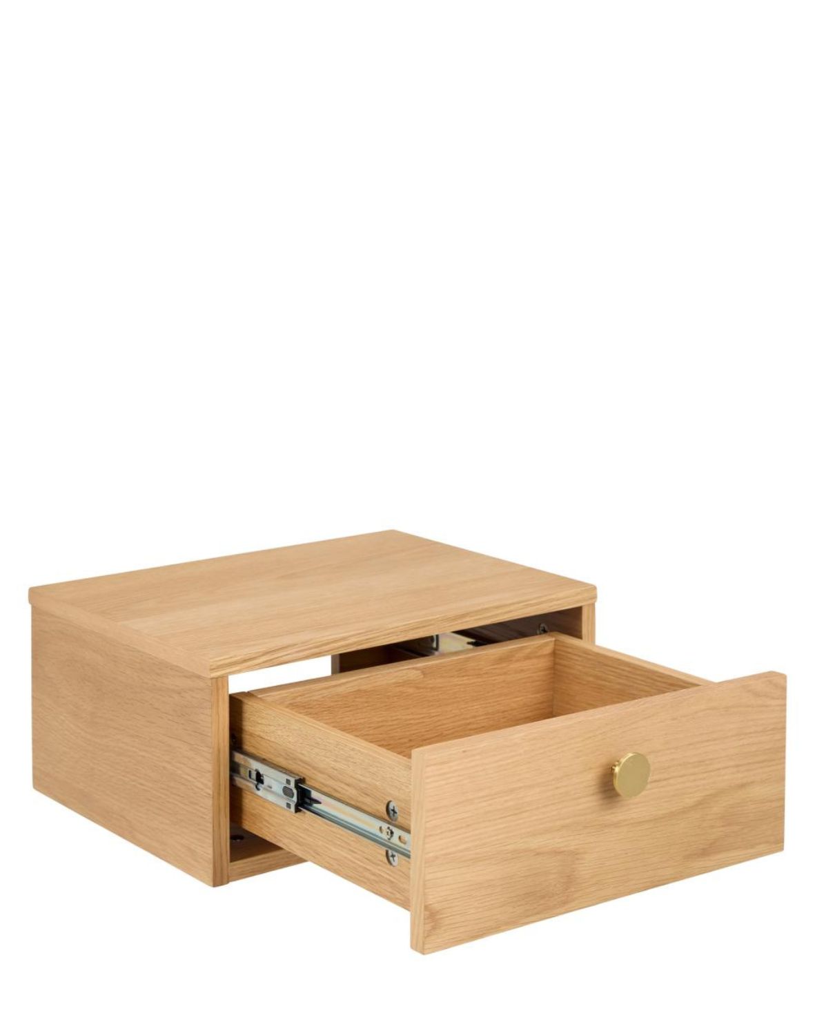 stolik nocny monfort, naturalny dąb, ścienny, z szufladą (10858)