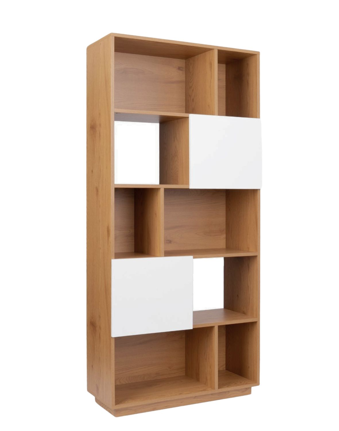 regał nevada dąb naturalny z białymi drzwiczkami 80 cm (bs01)