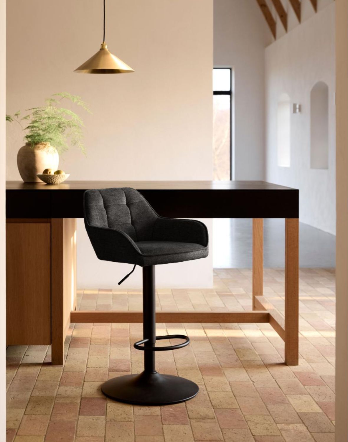 hoker obrotowy nolan z regulacją wysokości, pikowany, szary (50840001)