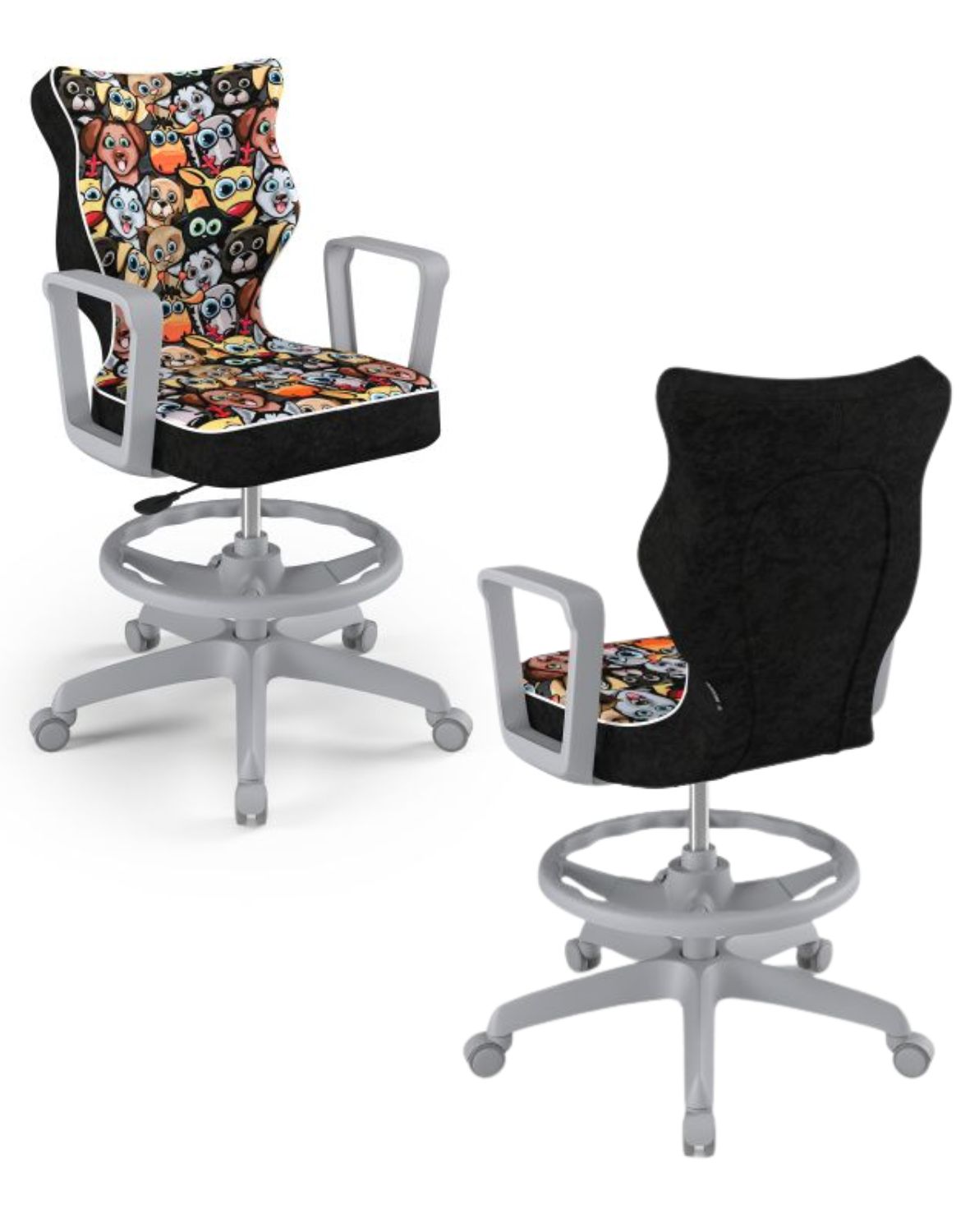 Krzesło młodzieżowe Norm z podnóżkiem, szara podstawa, rozmiar 6 (wzrost 159 - 188 cm)