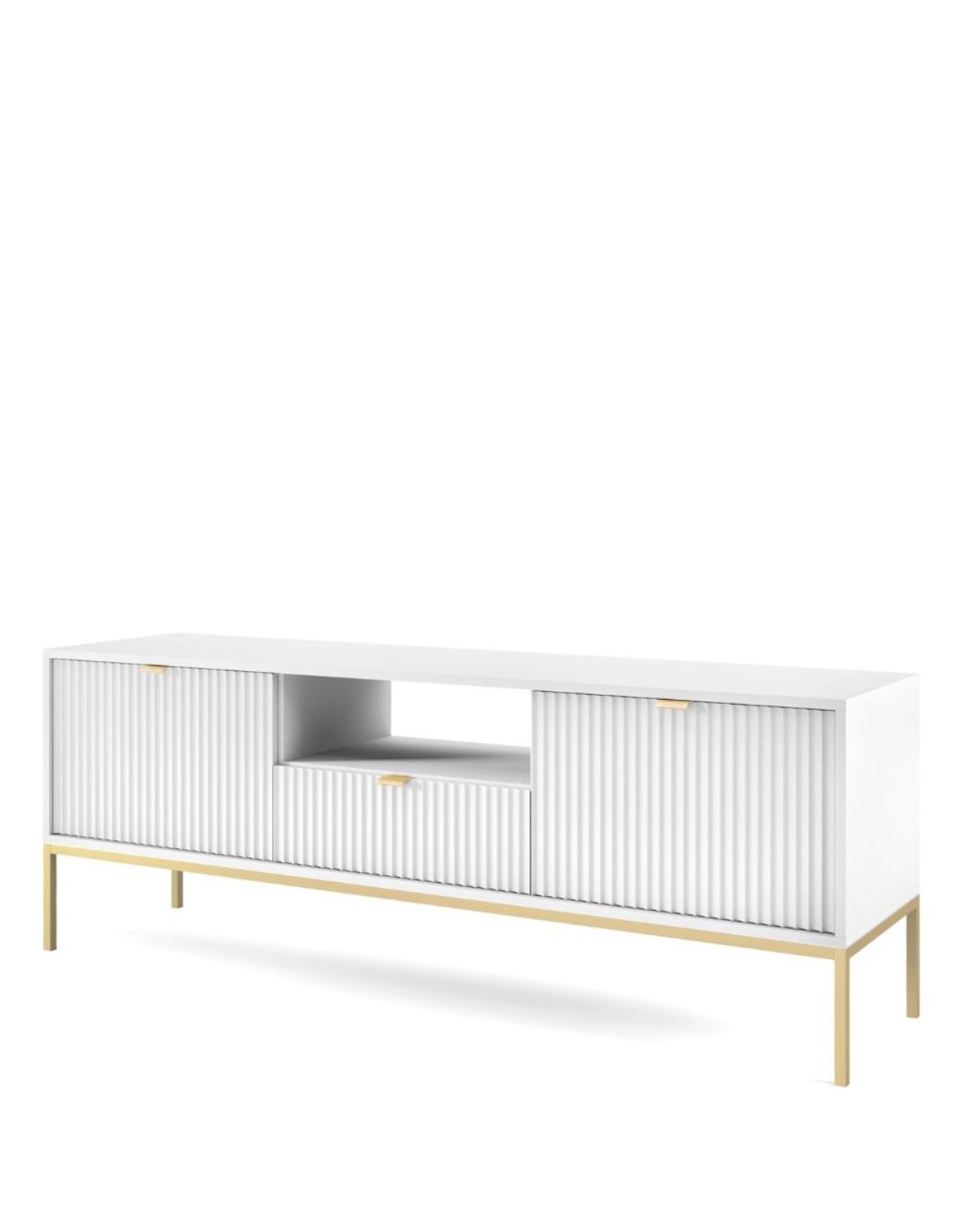 szafka rtv nova (rtv154), biała/złota