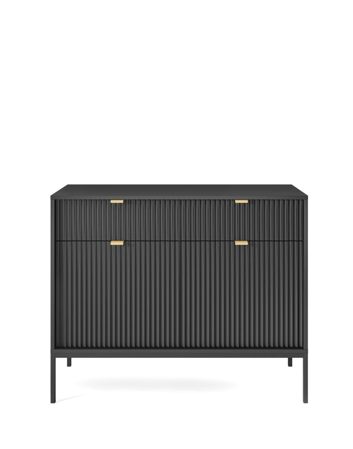 omoda ryflowana nova czarna/czarna z szufladami (ksz104)