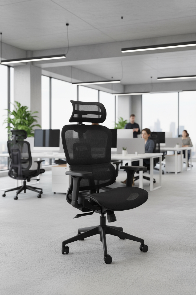 nowoczesny fotel biurowy czarny pedro