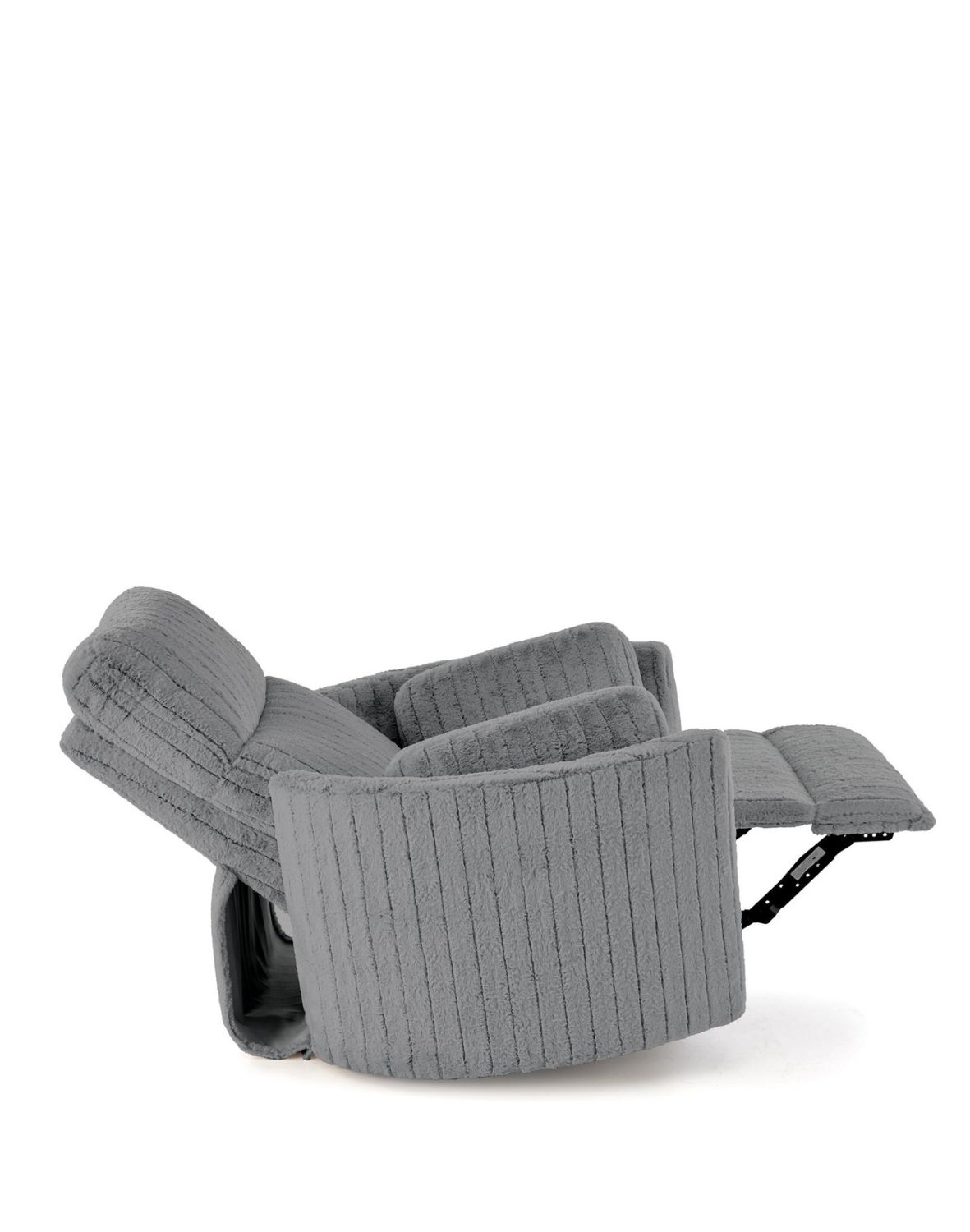 fotel pegas z funkcją elektrycznego rozkładania, obracania i kołyski, szary