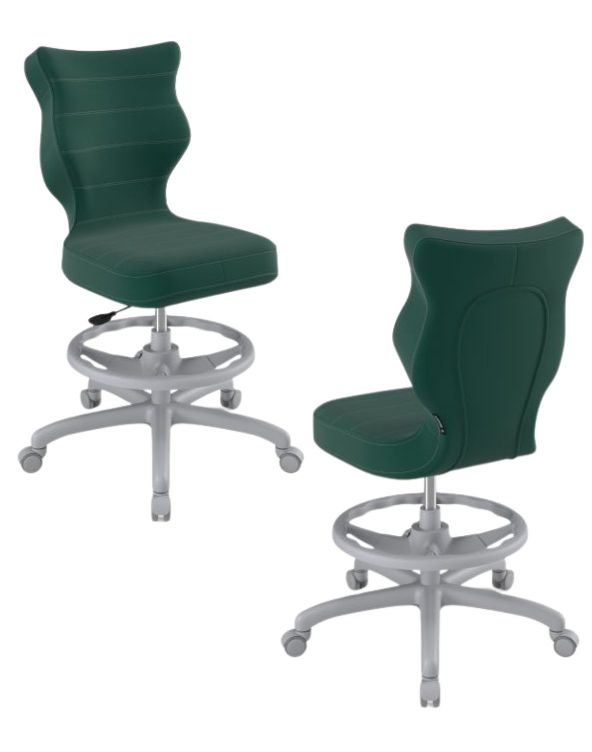 Krzesło dziecięce Entelo Petit z podnóżkiem 159-188 cm, Szara Podstawa