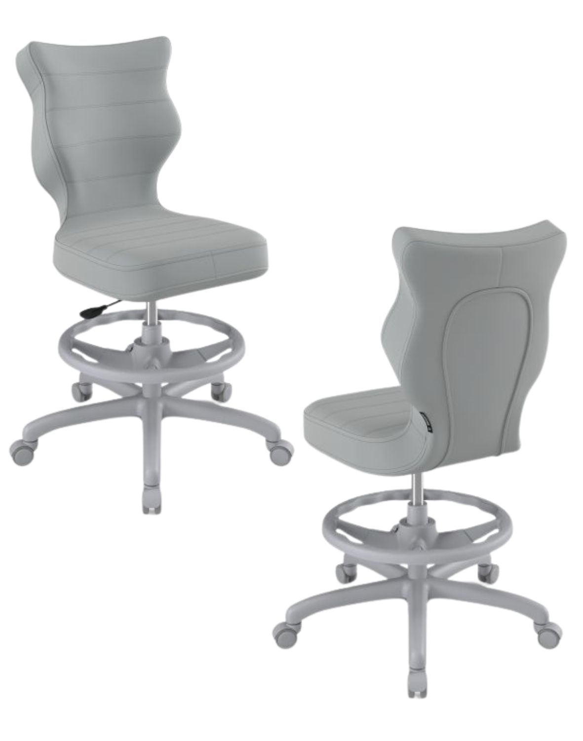 Krzesło dziecięce Entelo Petit z podnóżkiem 159-188 cm, Szara Podstawa