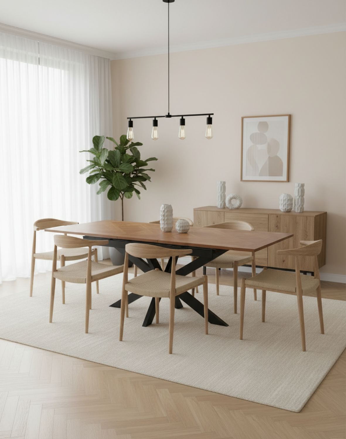 stół rozkładany, prostokątny pietro z jodełką, 160 cm - 200 cm, ciemny orzech