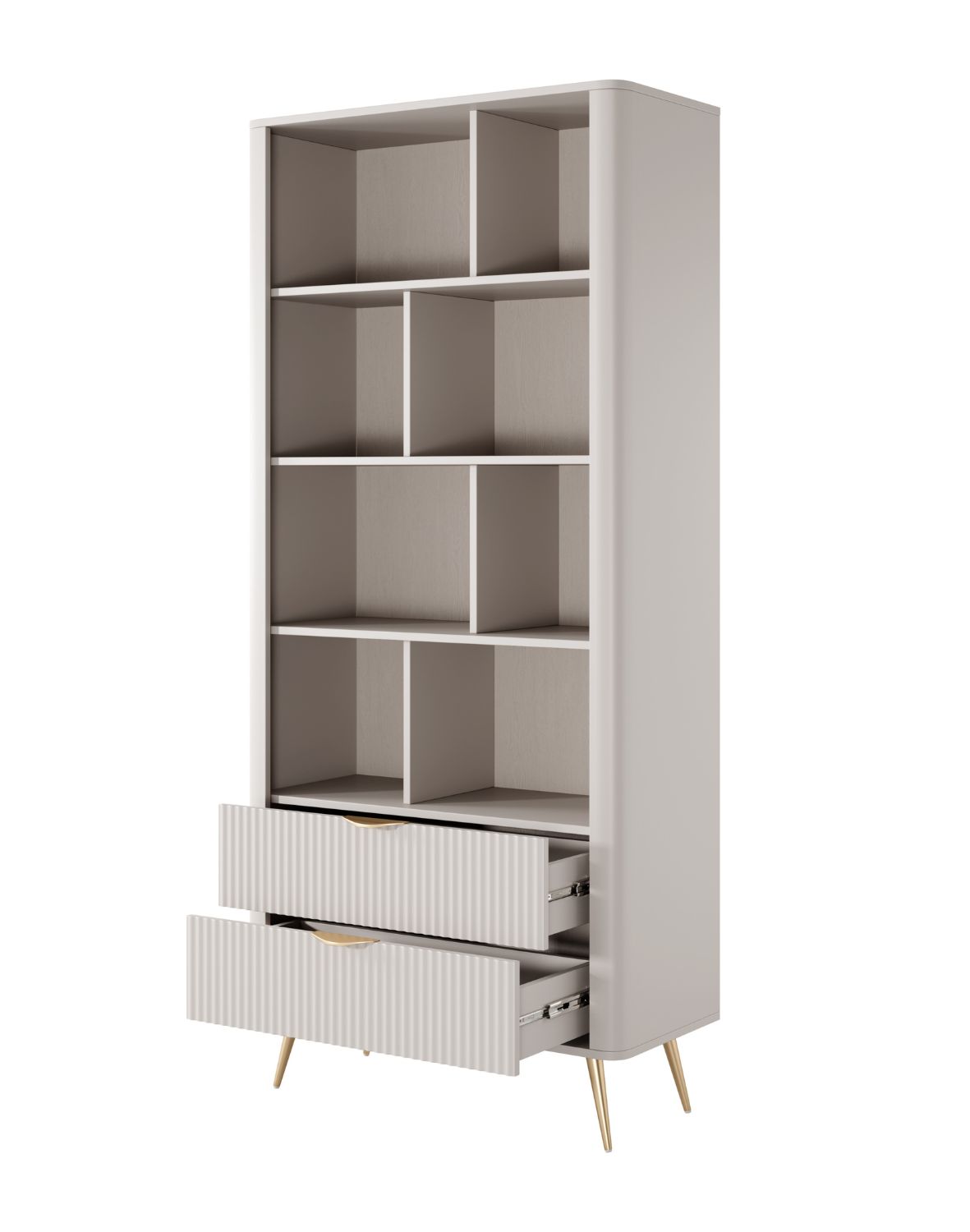 beżowy regał na złotych nogach lante a