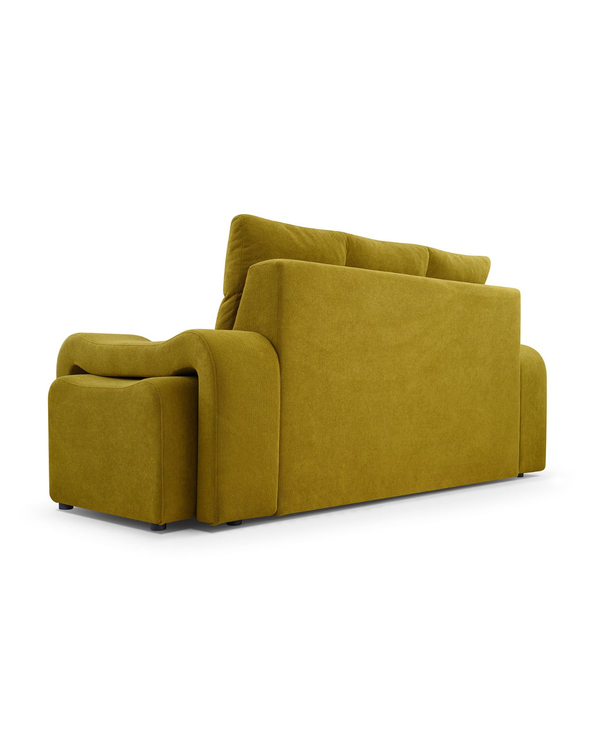 trzyosobowa rozkładana kanapa wela z pufami