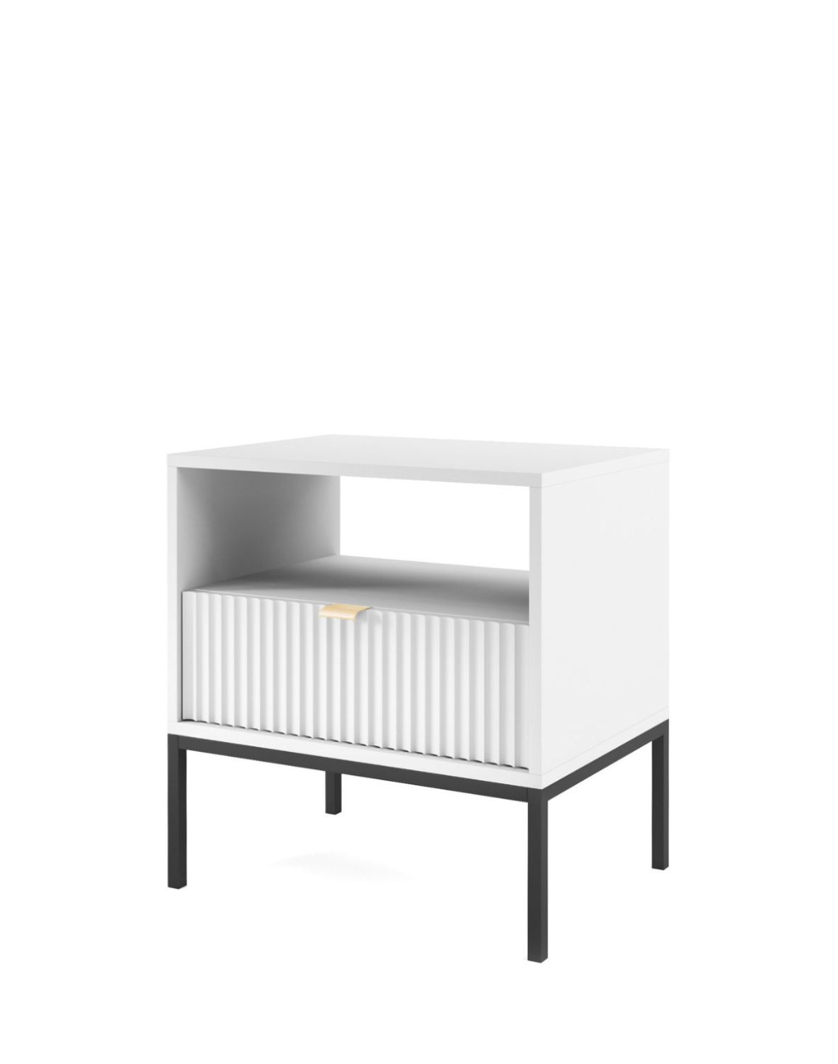 szafka nocna nova (s54), biało/czarna