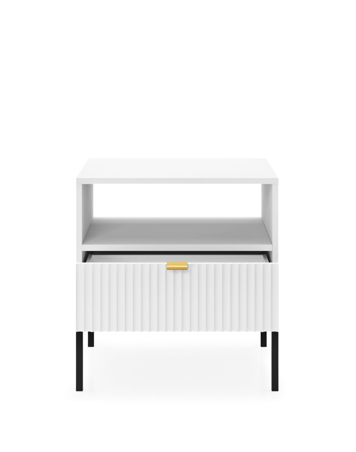 szafka nocna nova (s54), biało/czarna