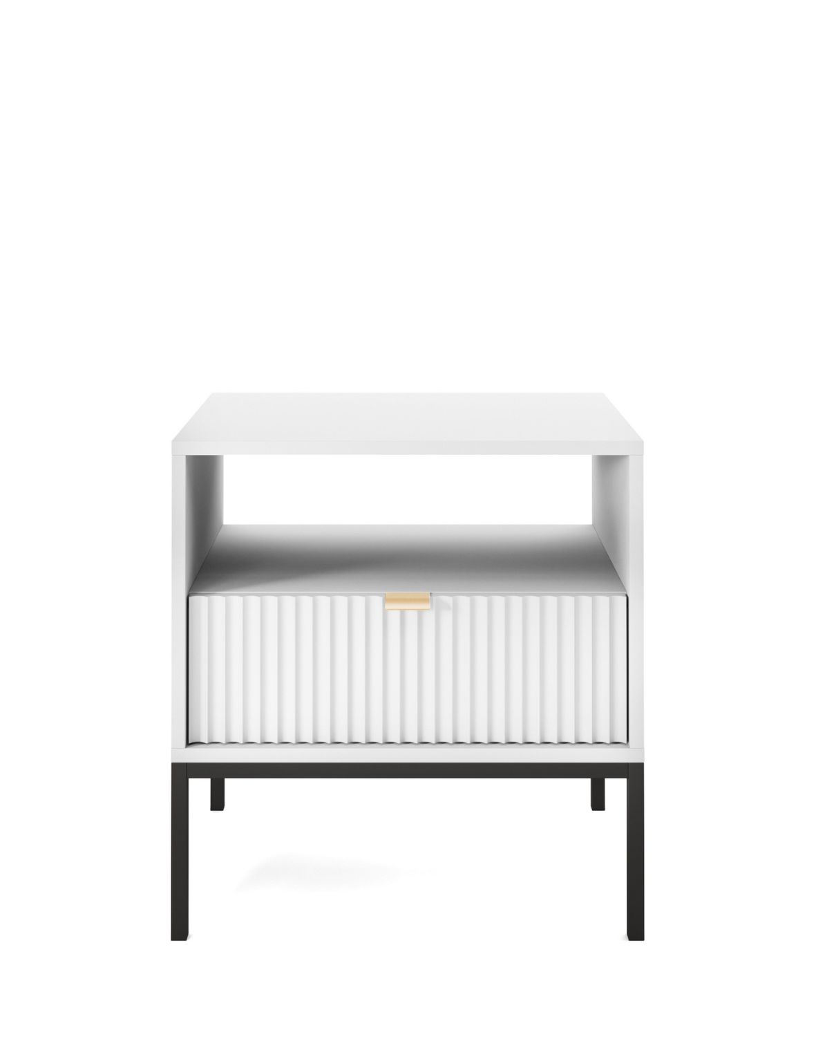 szafka nocna nova (s54), biało/czarna