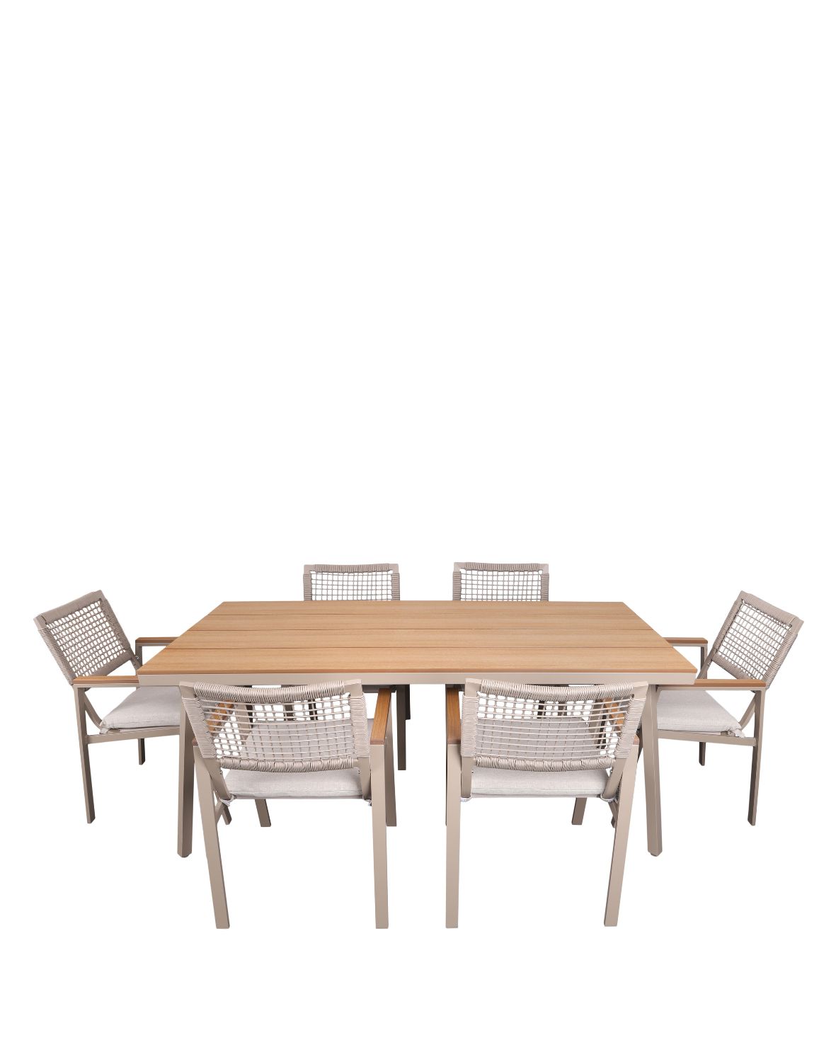 zestaw ogrodowy 6 osobowy santos, aluminiowy, taupe