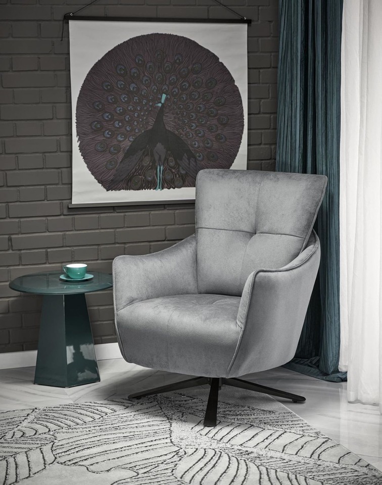 fotel obrotowy scampi szary, 360°