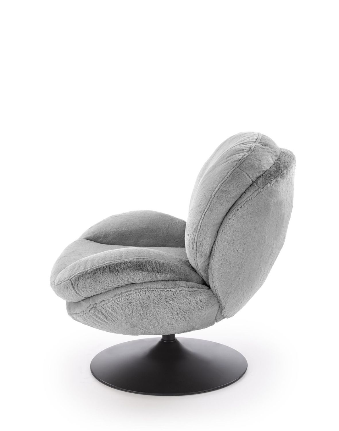 fotel wypoczynkowy shell szary, obrotowy 360°, nowoczesny design