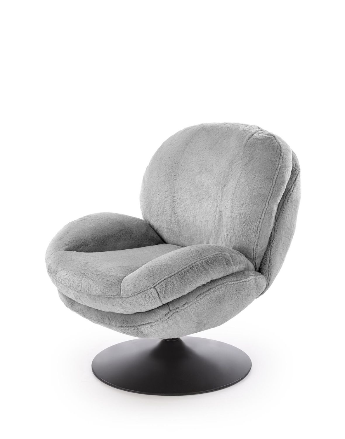 fotel wypoczynkowy shell szary, obrotowy 360°, nowoczesny design