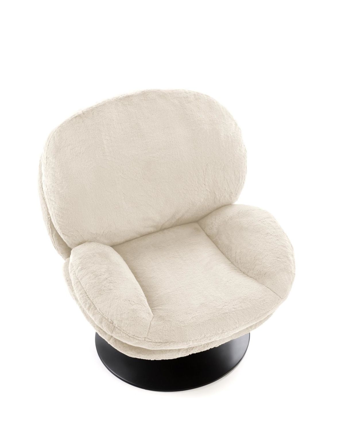 fotel wypoczynkowy shell kremowy, obrotowy 360°, nowoczesny design