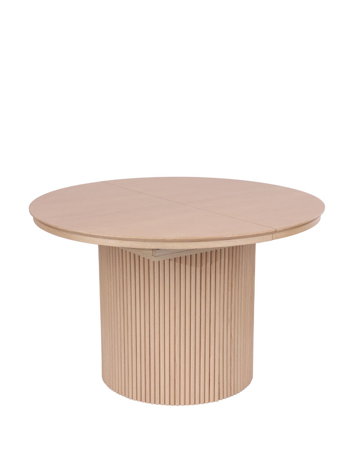 stół rozkładany, okrągły sorrento z lamelami, 120cm- 160 cm, naturalny dąb