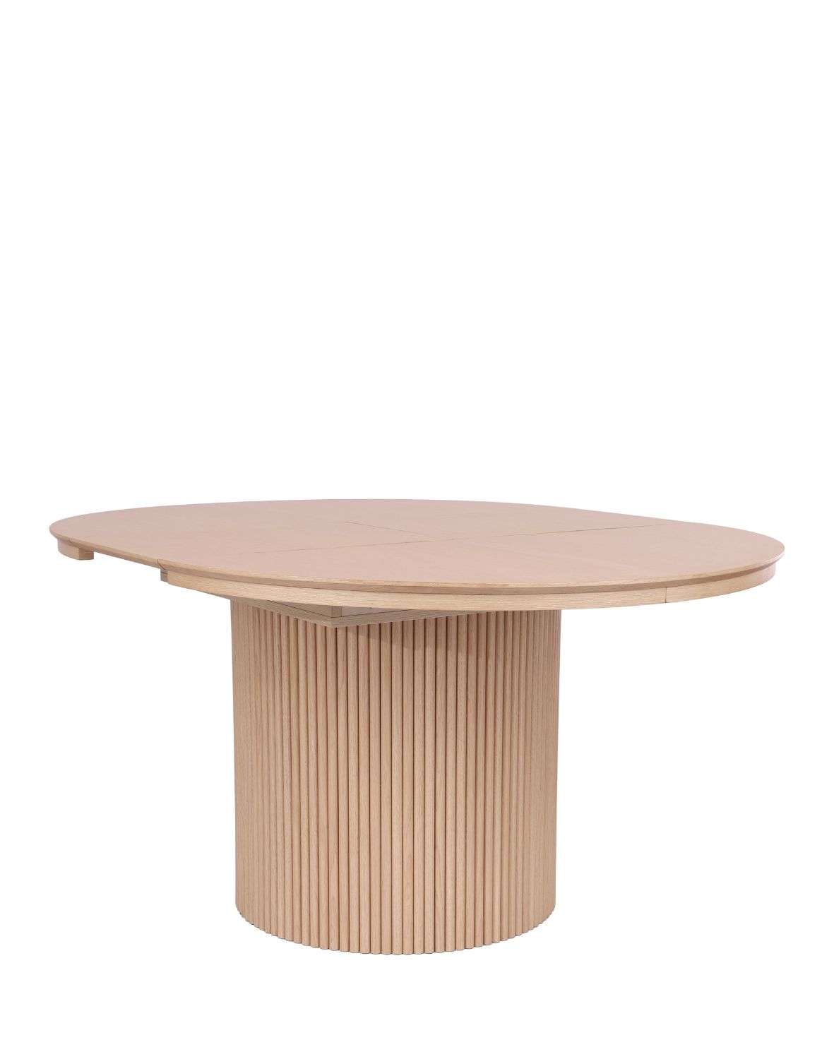 stół rozkładany, okrągły sorrento z lamelami, 120cm- 160 cm, naturalny dąb