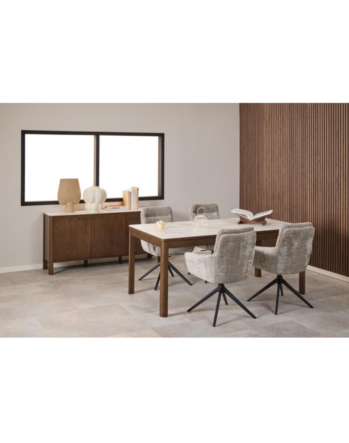 kredens southampton 160 cm, dąb dymiony i blat ceramiczny (24618)