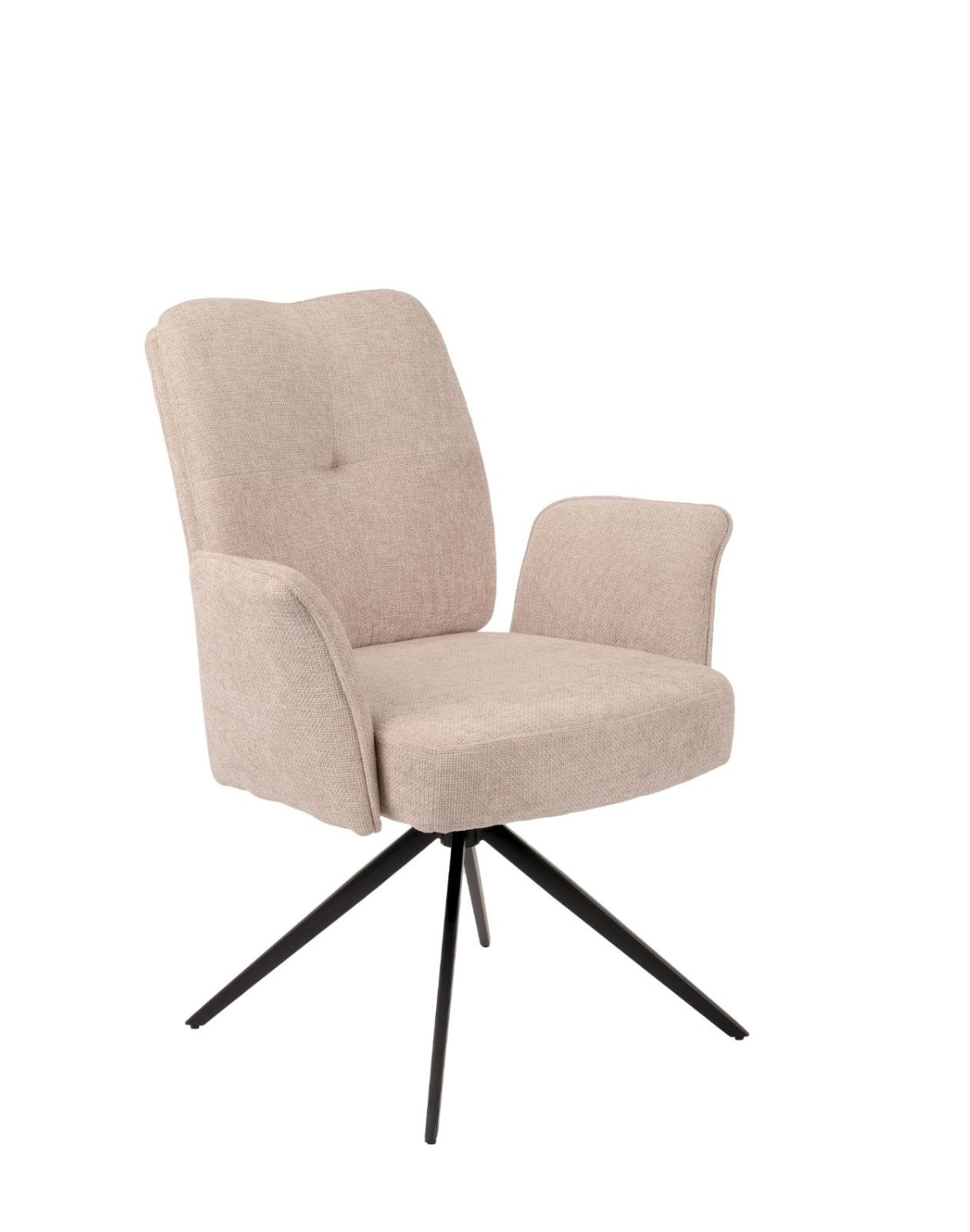 krzesło obrotowe do jadalni, tapicerowane stanley, beżowe