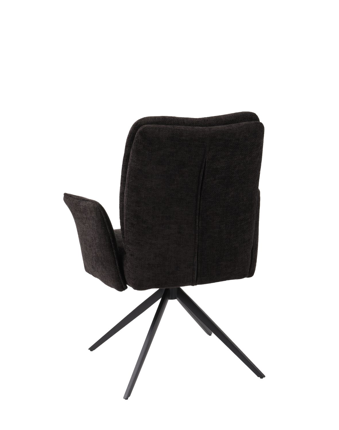 krzesło obrotowe do jadalni, tapicerowane stanley, czarne