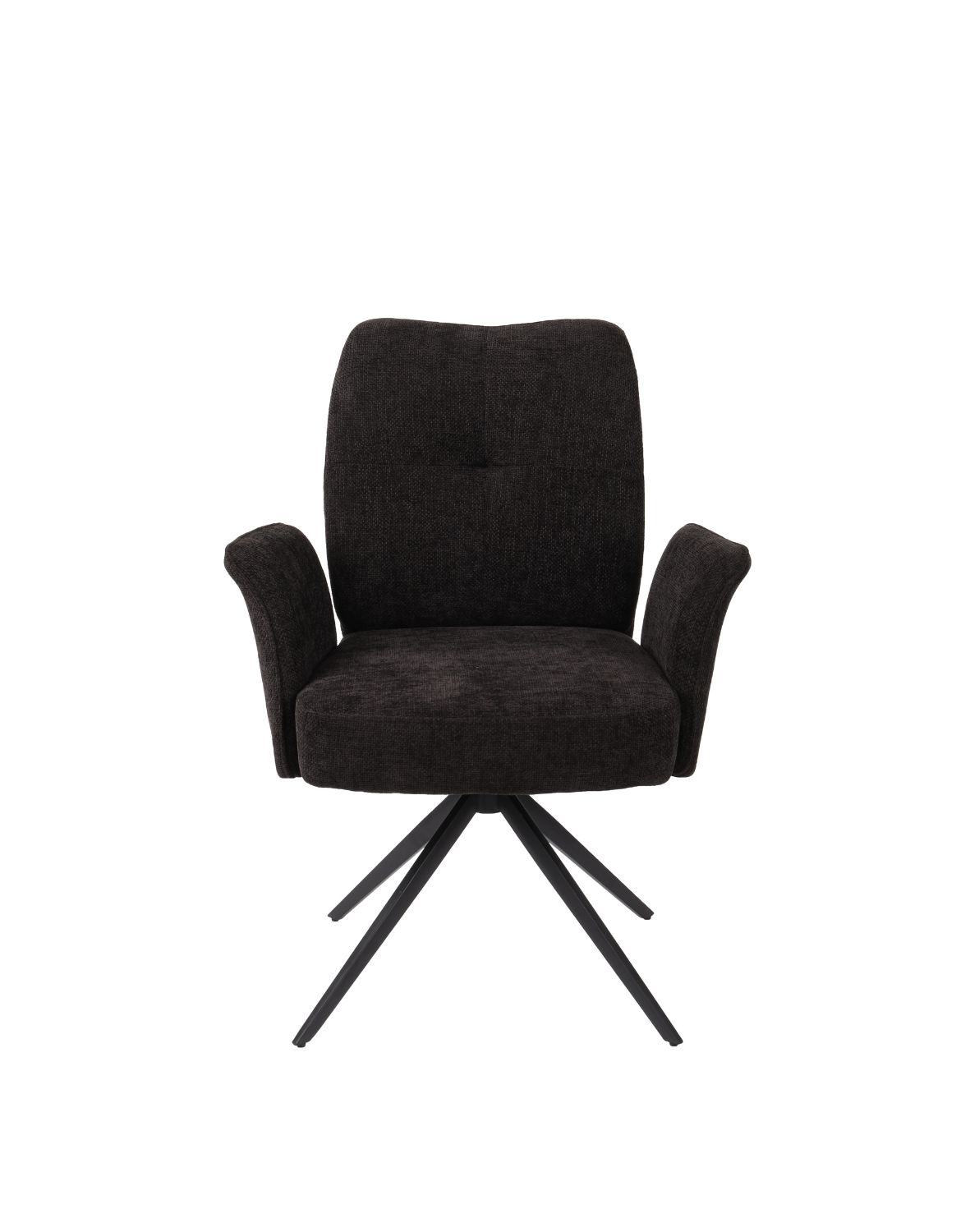 krzesło obrotowe do jadalni, tapicerowane stanley, czarne