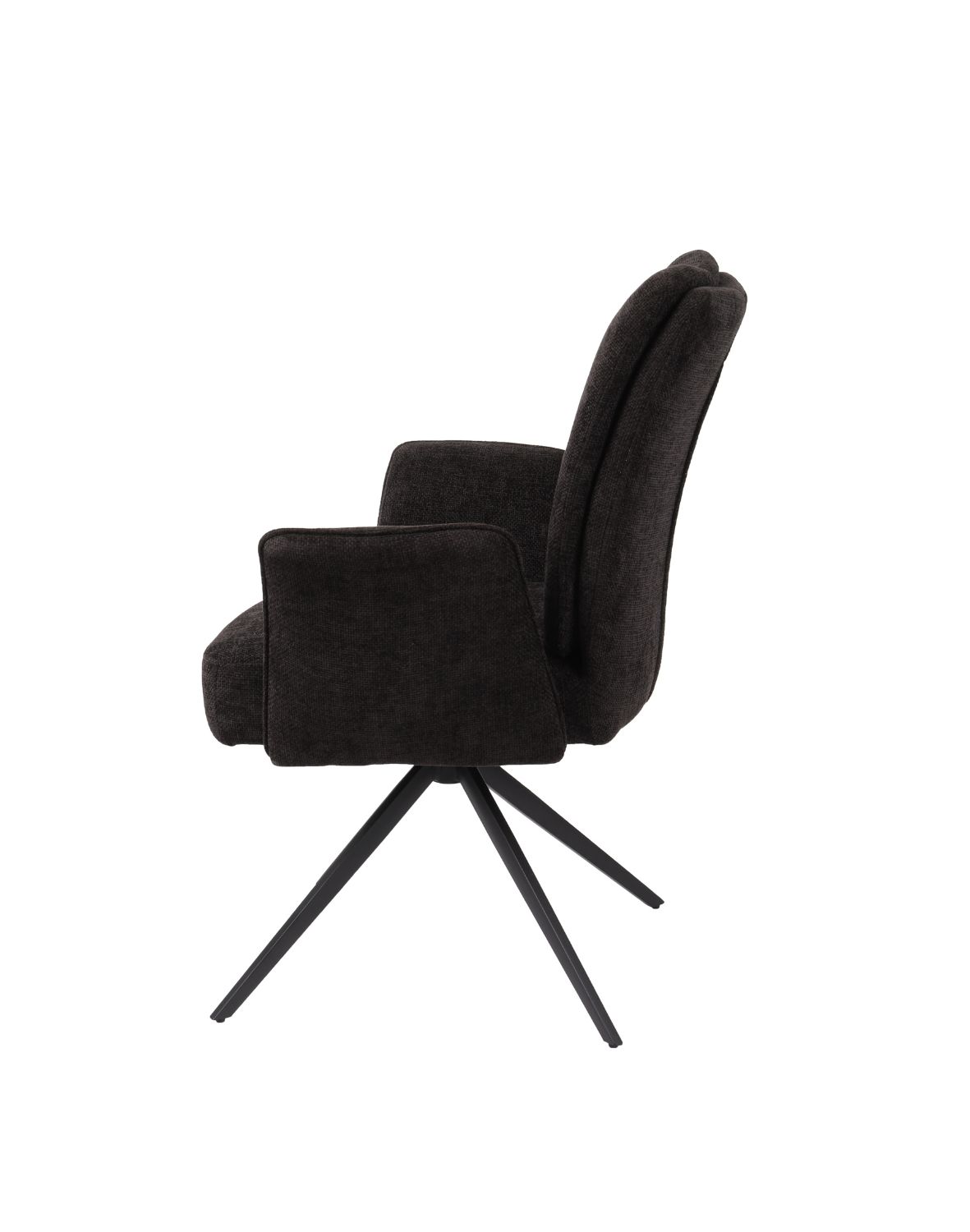 krzesło obrotowe do jadalni, tapicerowane stanley, czarne