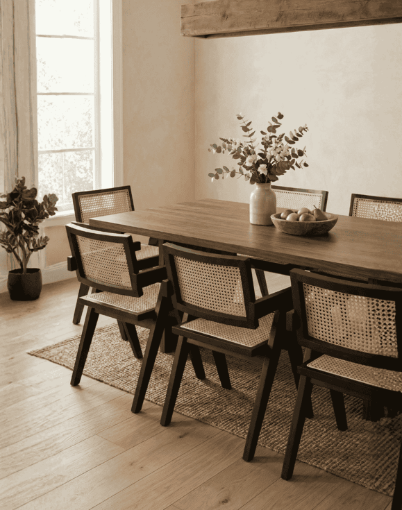 krzesło drewniane stella dark z plecionką wiedeńską, rattan