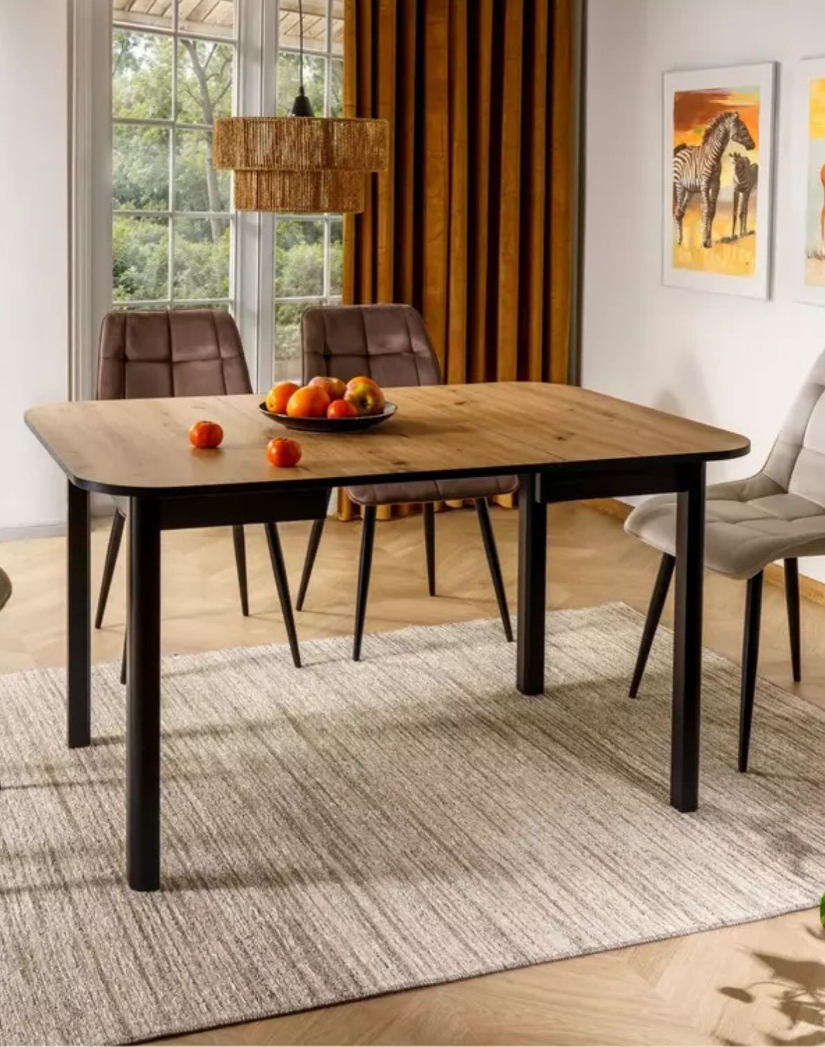 stol dante 2 dab artisan czarny mat