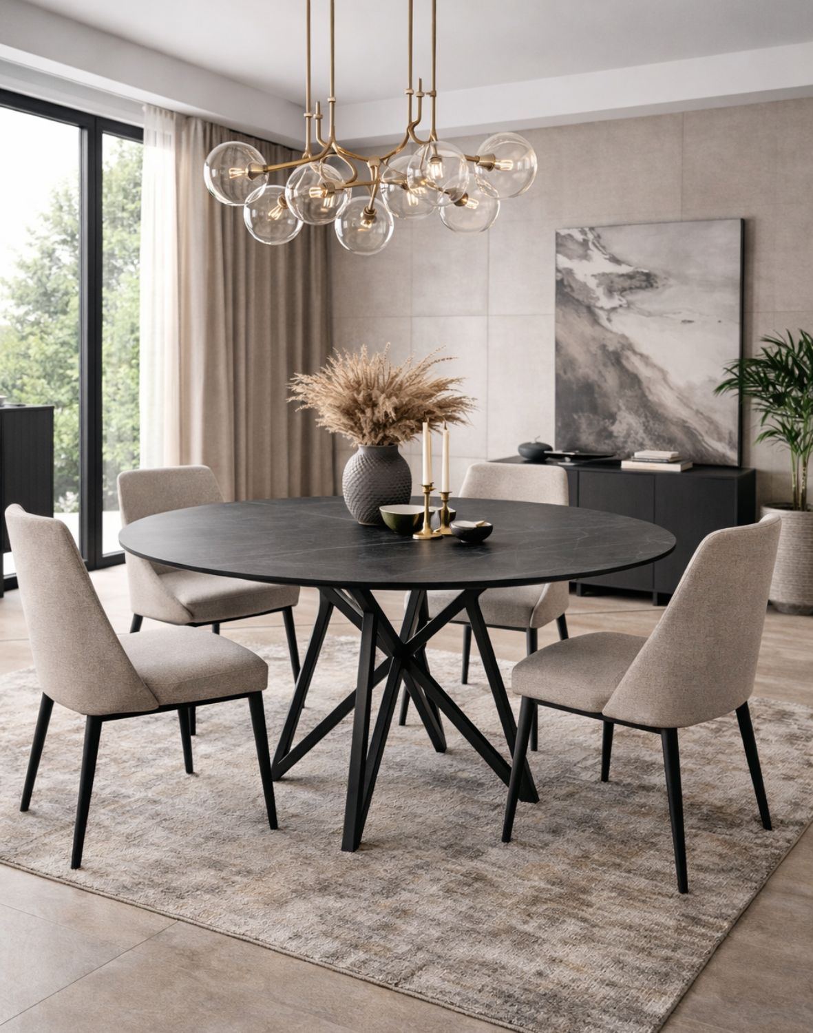 stol murano szary mat 120 cm