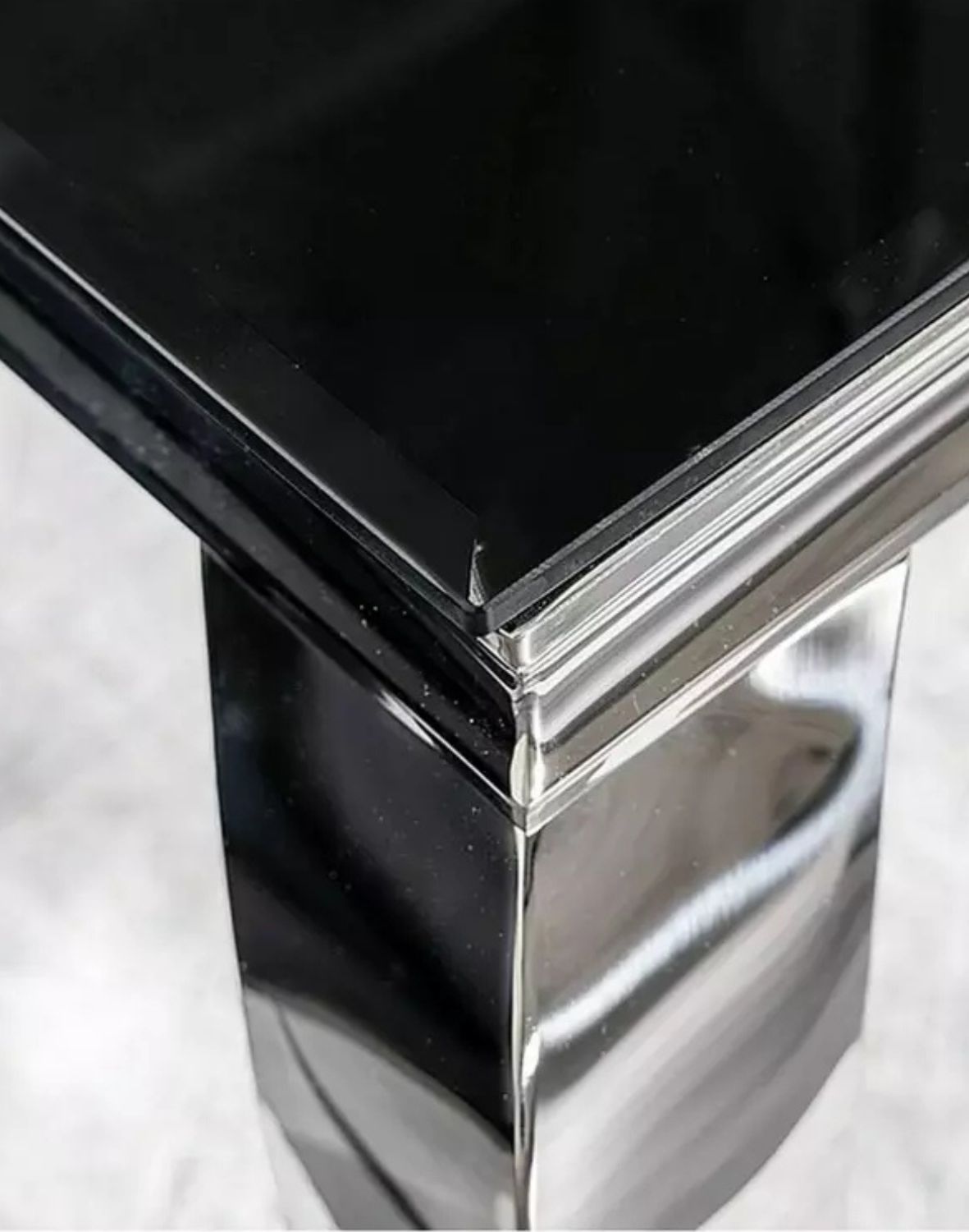 stol prince czarny chromowany 180x90 cm