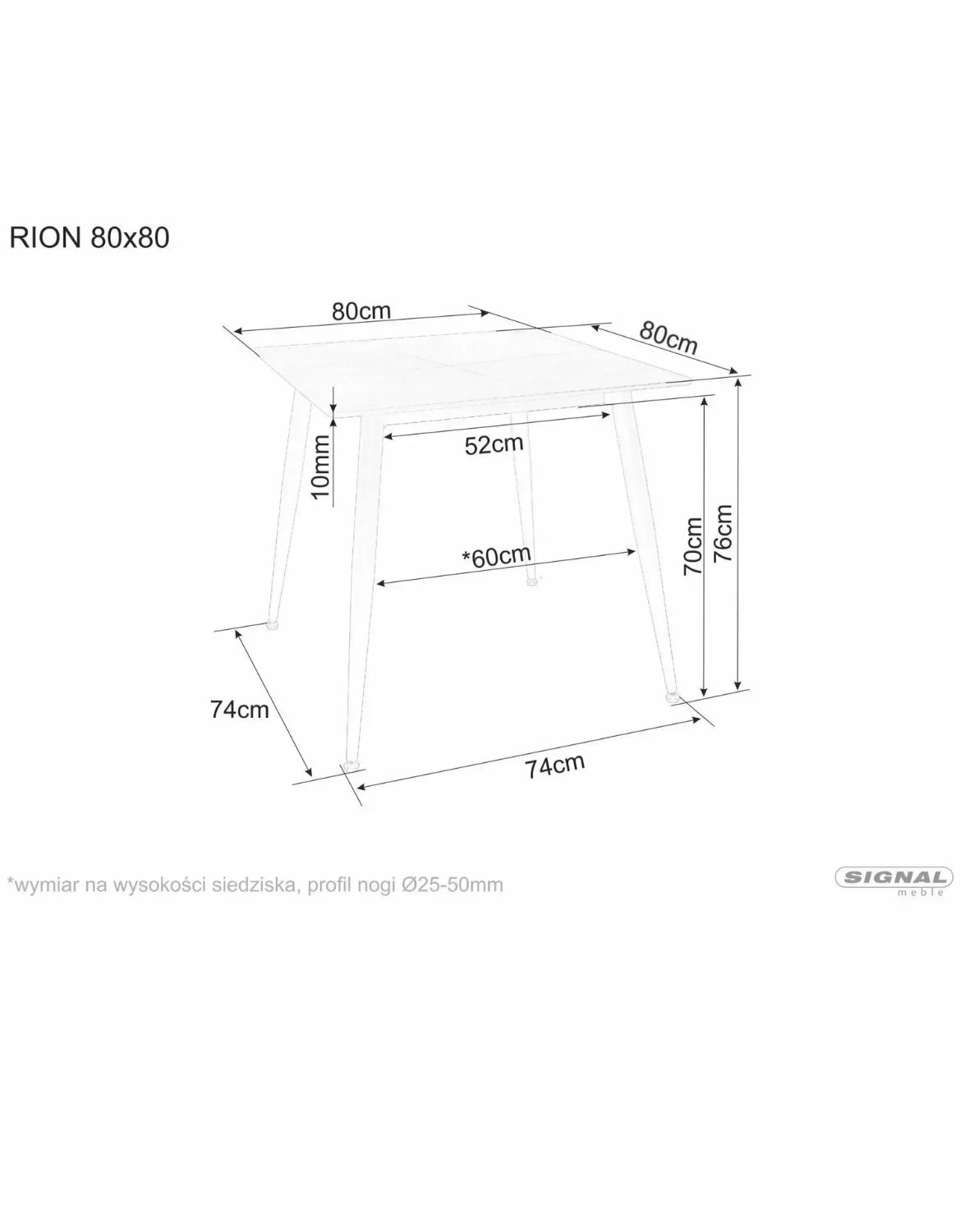 Stół kwadratowy Rion 80 – ceramika Travertine