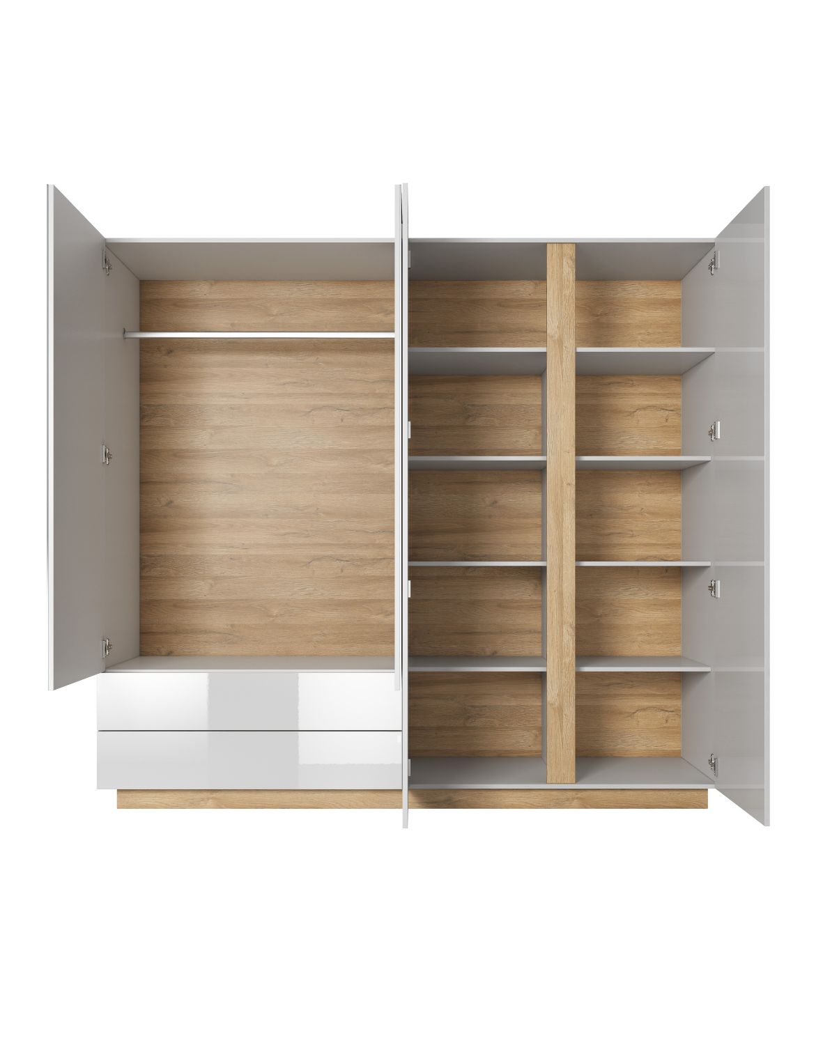 biała szafa czterodrzwiowa z lustrem arco l 220